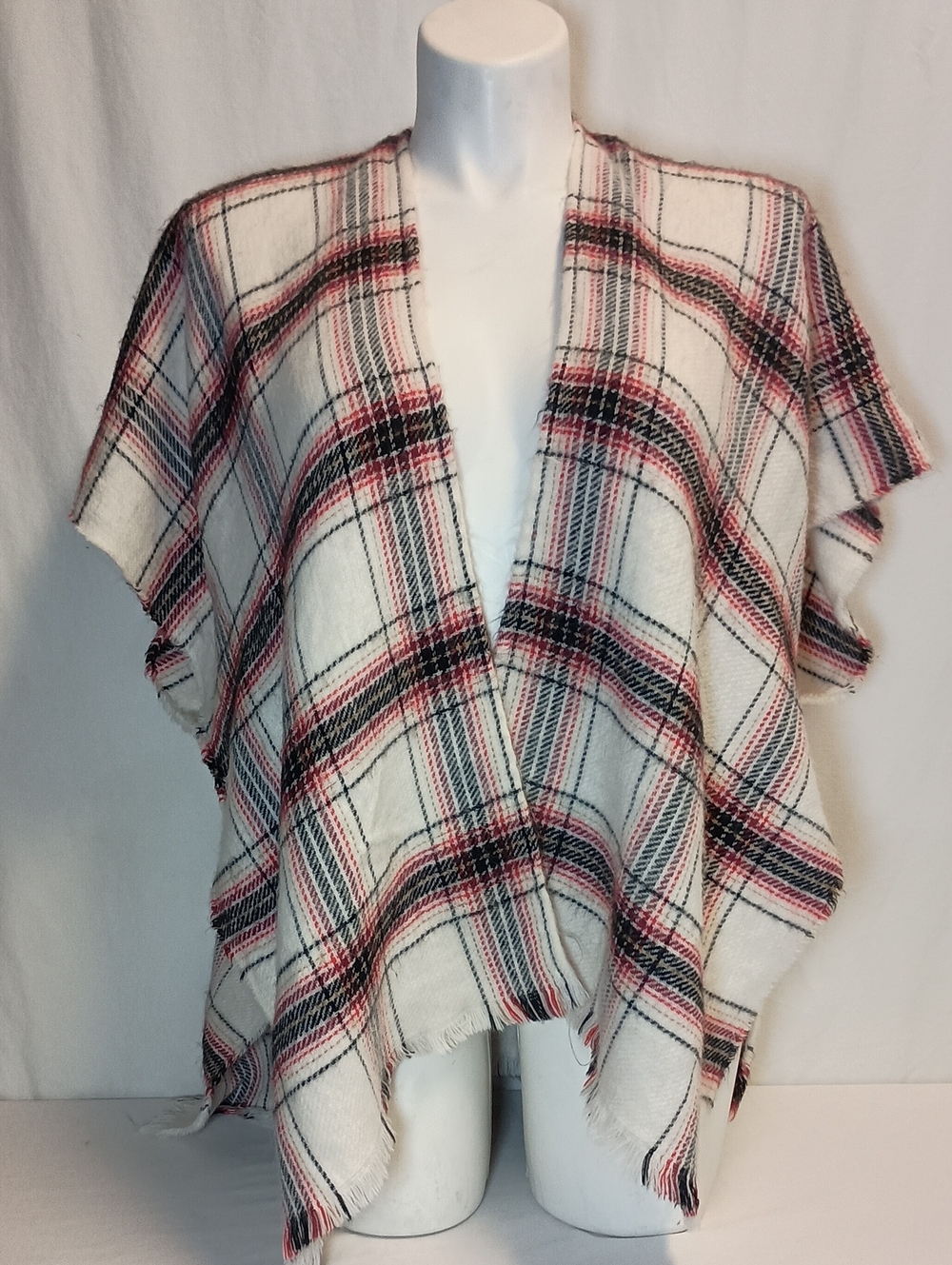 LOFT Women's Oversized Plaid Ruana Shawl